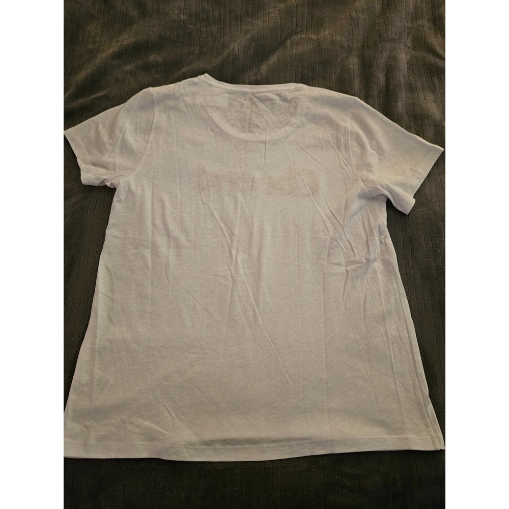 J.Crew Collector Tee White Gold Glitter Cheers Graphic T-Shirt Large NEW - Picture 6 of 8
